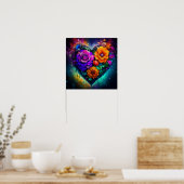 Bloemgevulde hart Valentijnsdag Poster (Keuken)