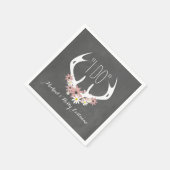 Bloemgewei Chalkboard geïnspireerde bruiloft Servetten (Hoek)