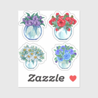 Bloemglazen vazen Stickers