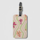 Bloemgolven Bagagelabel (Voorkant (verticaal))