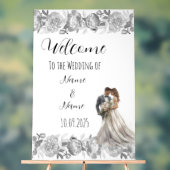 Bloemgrijs acryl bruiloft teken acryl bord (Neutraal)