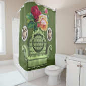  bloemgroen douchegordijn (In situ)