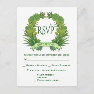 Bloemgroen RSVP Succulenten & Cactus Zuidwest Uitnodiging Briefkaart