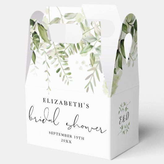 Bloemgroen Script Vrijgezellenfeest Bedankdoosjes (Geopend)