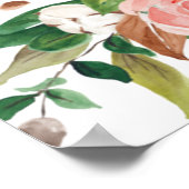 Bloemgroene witte roze bruidsdouche welkomstbord poster (Hoek)