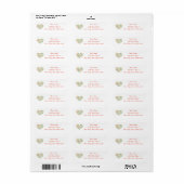 Bloemhart adreslabel etiket (Full Sheet)
