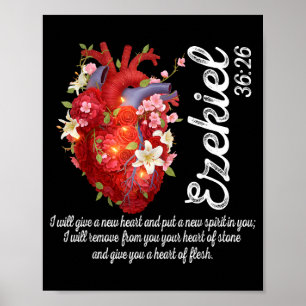 Bloemhart Ezechiël 36_26 Hart Van Vlees Christia Poster