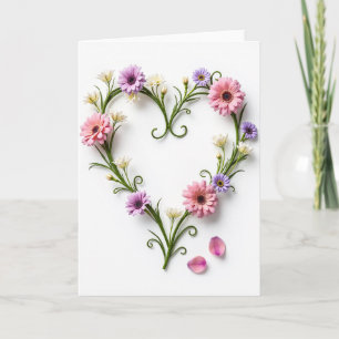 Bloemhart Foto Wenskaart Kaart