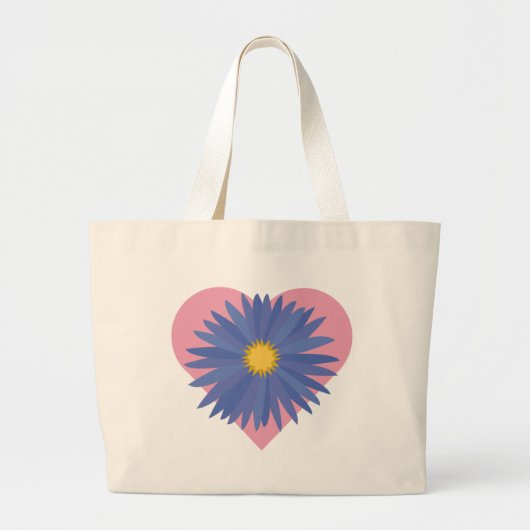 Bloemhart Grote Tote Bag (Voorkant)