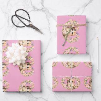 Bloemhart Kawaii kunst Kitten  Inpakpapier Vel