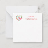 Bloemhart Liefde Naam Walvis Notitiekaartje (Voorkant)