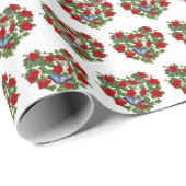 bloemhart met vlinders op wit cadeaupapier (Rol Hoek)