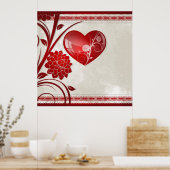 Bloemhart Poster (Keuken)