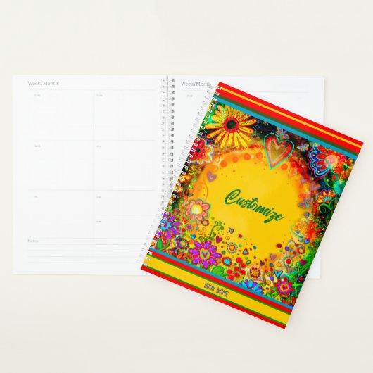  bloemharten naam  geel planner (Display)
