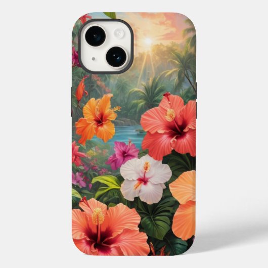 Bloemhibiscus Case-Mate iPhone Case (Achterkant)