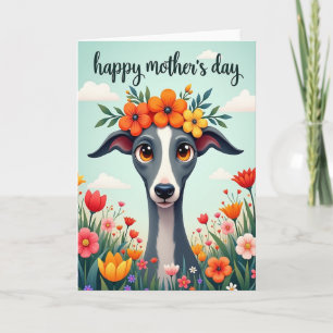 Bloemhond kaart met beste wensen