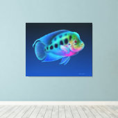 Bloemhoorn Cichlid Fish Wrapped Canvas Afdruk (Insitu (Houten vloer))