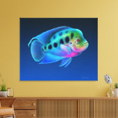 Bloemhoorn Cichlid Fish Wrapped Canvas Afdruk (Insitu (Woonkamer))