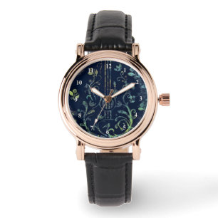 Bloemhorloge met gitaar horloge