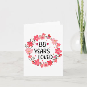 Bloemig 88 Jaar Geliefde Vrouwen 88 Jaar Oud Cool Kaart