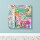 Bloemig Abstract 5 Canvasprint Canvas Afdruk (Insitu (Houten vloer))