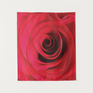 Bloemig abstract ontwerp, rode roos wandkleed