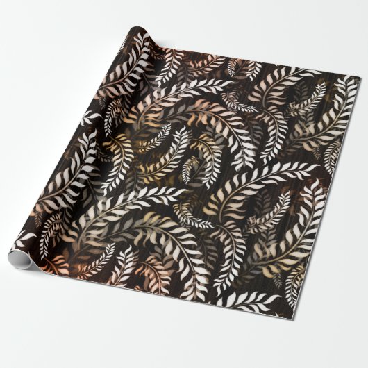 Bloemig blad cadeaupapier (Uitgerold)