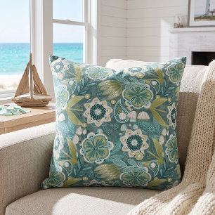 Bloemig Boho Botanisch Patroon Kussen