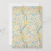 Bloemig bruiloft Morris-patroon Elegante script    Kaart (Achterkant)