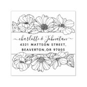 bloemig bruiloft retour adres elegant zelfinktende stempel (Design)