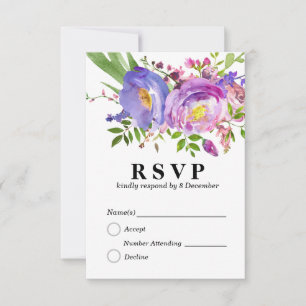 bloemig elegant 3.5" x 5" antwoordkaart RSVP kaartje