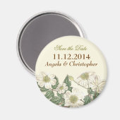 Bloemig Elegant Bewaar de datum magneten (Voorkant / Achterkant)