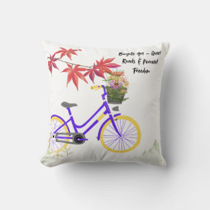 Bloemig Fiets Motivatie Design Kussen