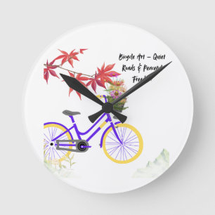 Bloemig Fiets Motivatie Design Ronde Klok