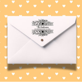 Bloemig Gespleten Monogram, Bloem Thema Rubberstempel