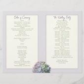 Bloemig gevouwen kerk huwelijksprogramma sjabloon (Achterkant)