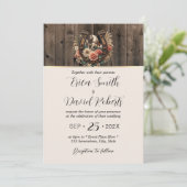 bloemig Hoefijzer Elegant Paardenbruiloft Kaart (Staand voorkant)