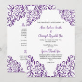 Bloemig Huwelijks Waaiers Programma Sjabloon (Voorkant / Achterkant)