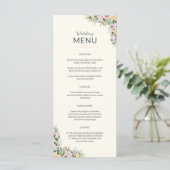 Bloemig huwelijksmenu - boho-stijl menu (Staand voorkant)