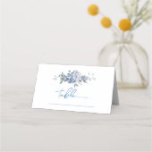 Bloemig iets blauw bruidsfeest tafelnummer (Voorkant)