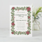 bloemig kerstfeest kaart (Staand voorkant)