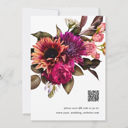 Bloemig | Kleurrijk en Elegant met QR-Code Save The Date (Achterkant)
