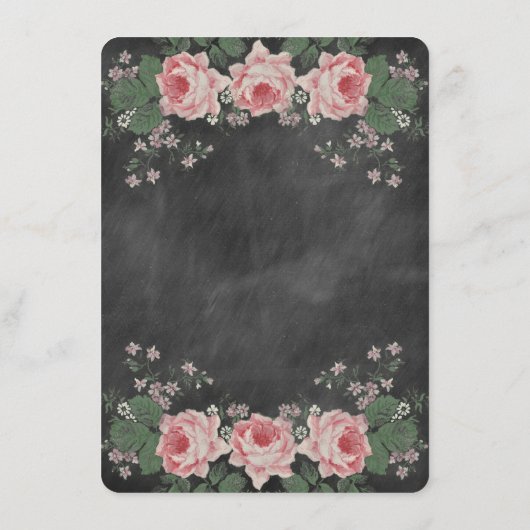  BLOEMIG KRIJTBORD BRUILOFT INSERT KAART (Achterkant)