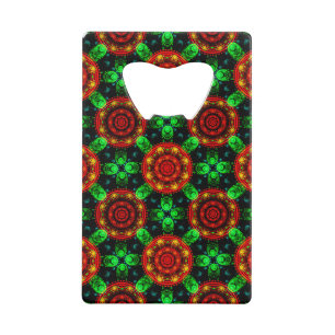 Bloemig modern boho elegant abstract patroon #504 kredietkaart flessenopener