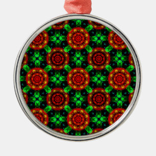 Bloemig modern boho elegant abstract patroon #504 metalen ornament
