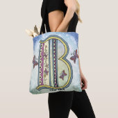 bloemig Monogram B Draagtas (Dichtbij)