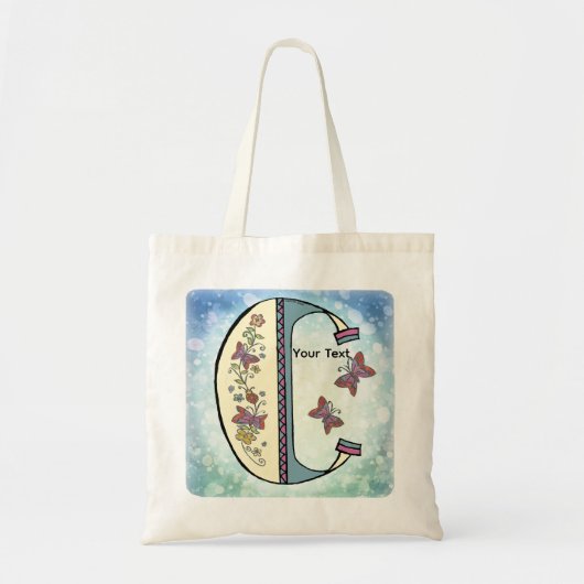 bloemig Monogram C Tote Bag (Voorkant)