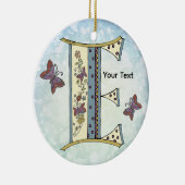 bloemig Monogram E Keramisch Ornament (Rechts)