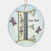 bloemig Monogram E Keramisch Ornament (Links)