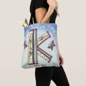 bloemig Monogram K Draagtas (Dichtbij)